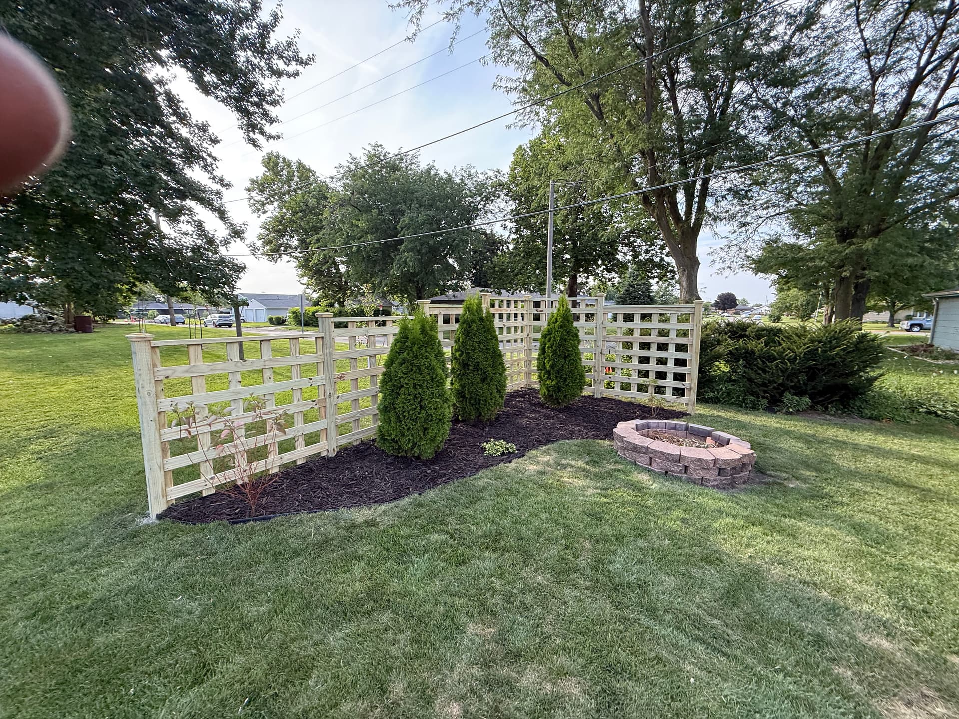 Gallery photos for Fresh Mulch, Clean Beds, and a Custom Lattice Fence: Image #2