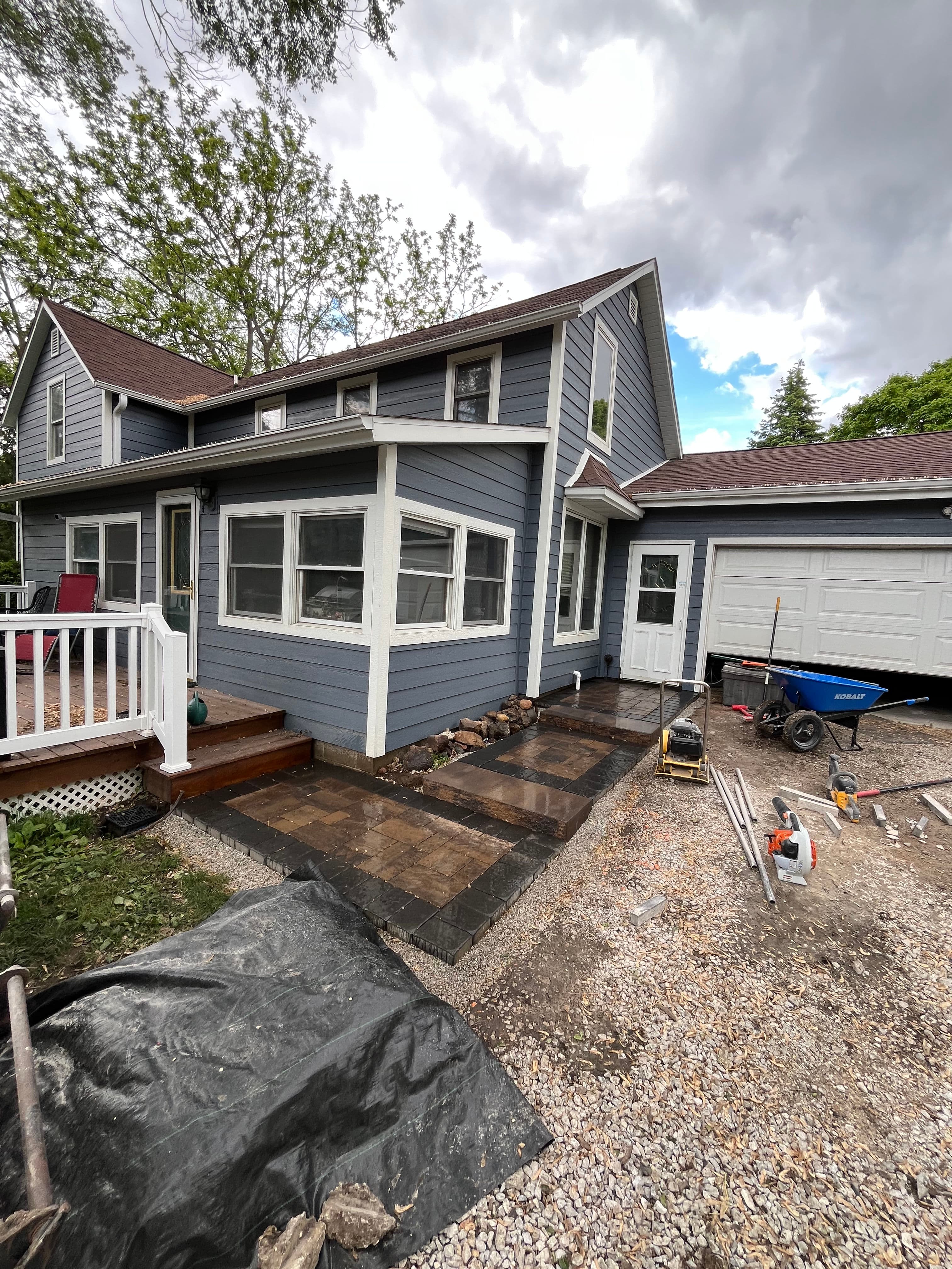 Project Paver Walkway, Steps, and Retaining Wall Built From Rough Grade image