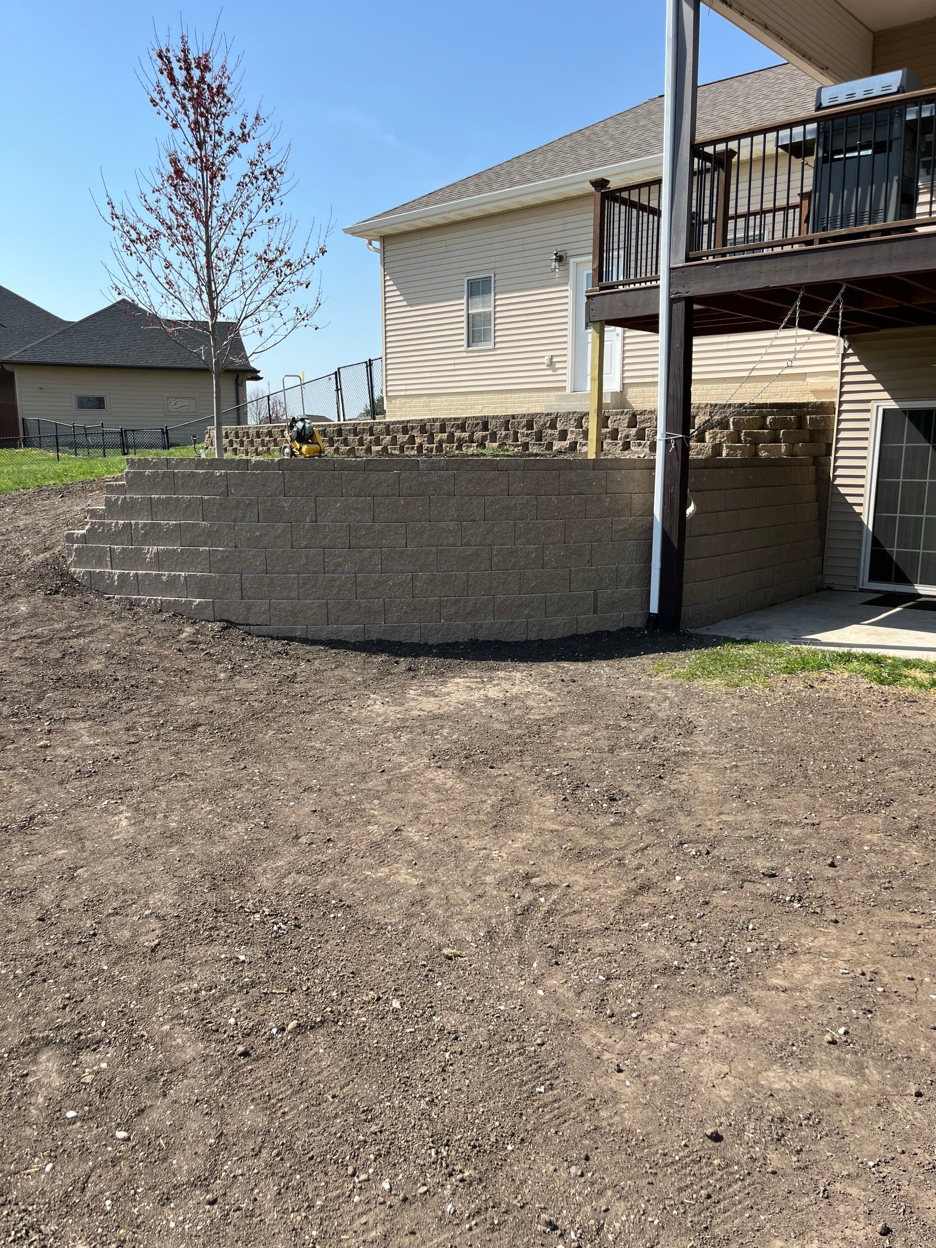 Retaining Wall Teardown and Rebuild in Slater Iowa image
