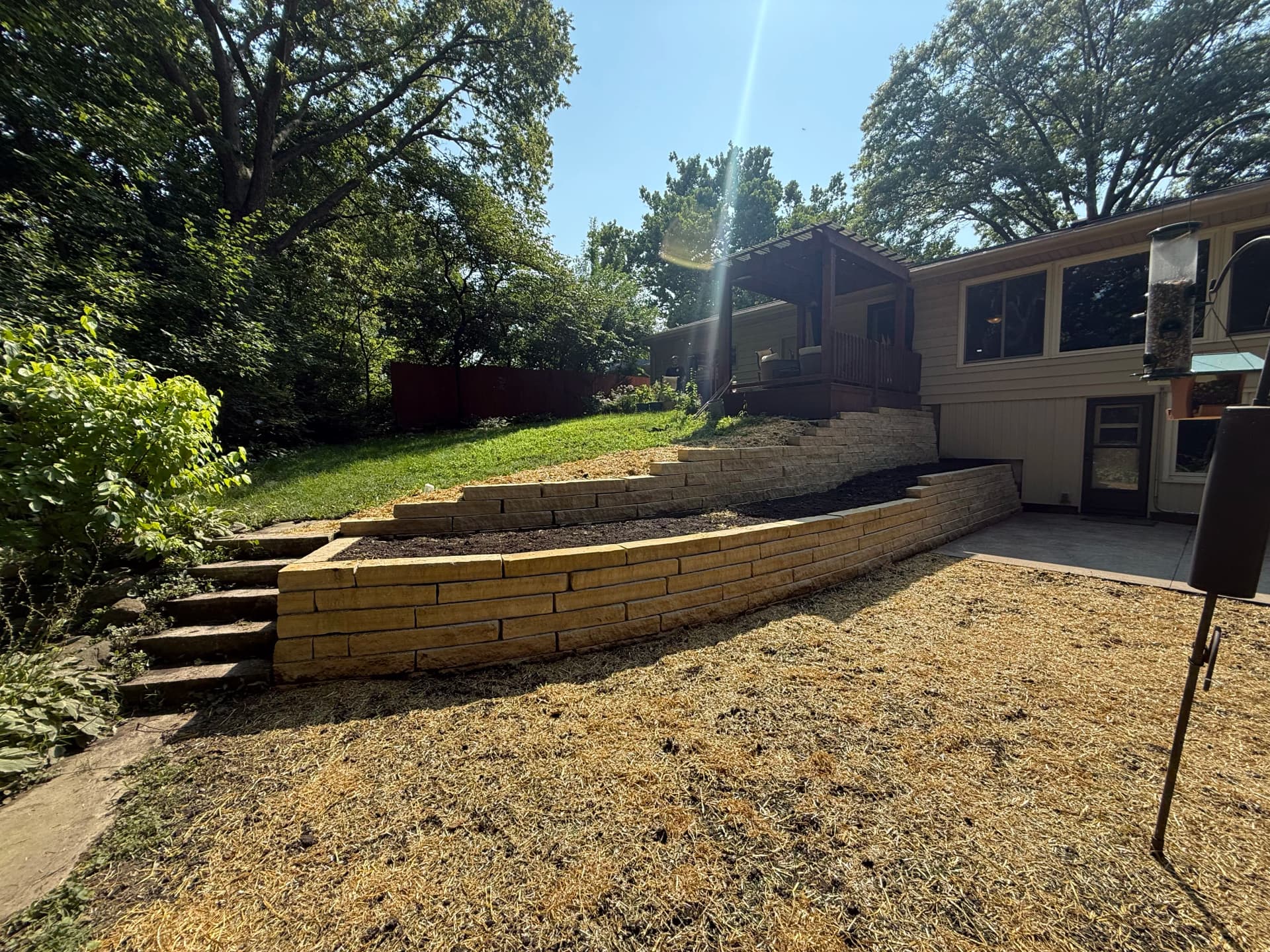 Failing Retaining Walls Replaced with Natural Stone Block image